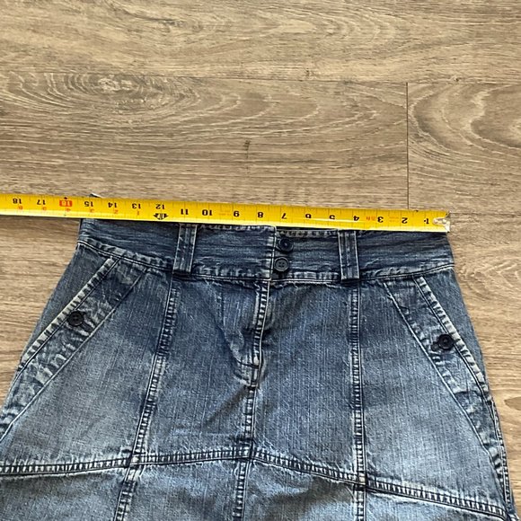 Bass Jeans Blue Denim Skirt A Line 100% Cotton Women's Size 4 - Picture 5 of 6